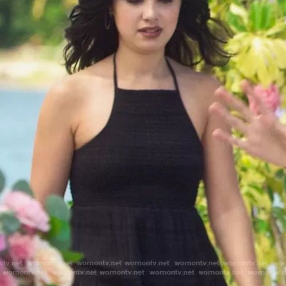 American Eagle Women’s Black halter Neck mini dress size Sm./ Smocked bodice/ - Picture 2 of 12